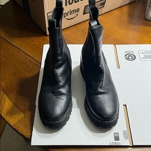 Freda Salvador Black Leather Booties